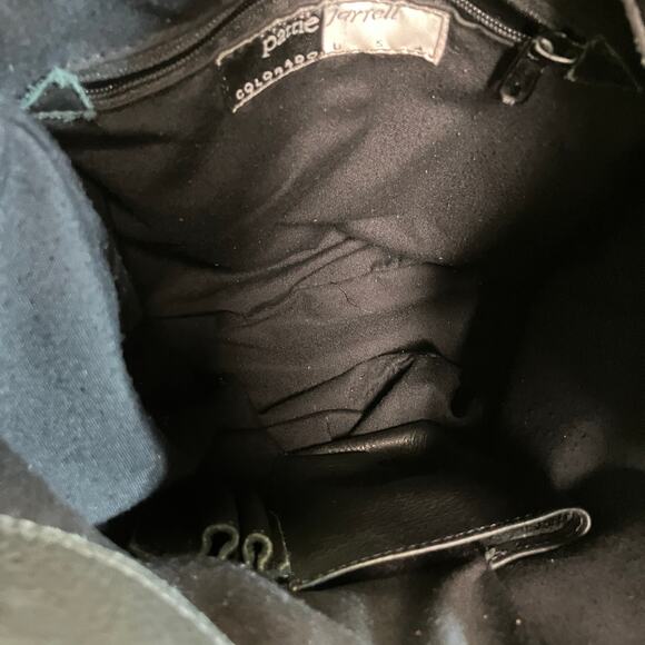 VTG Leather Bucket Purse Pattie Jarrell Black Convertible Sling Western 90s Boho - Picture 8 of 15